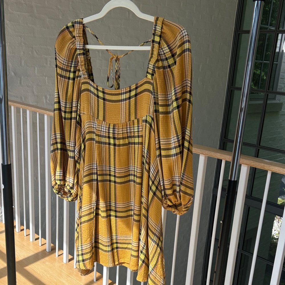 Urban Outfitters Mustard Plaid Dress